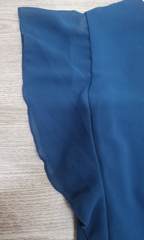 FallStil® - Blaues einfarbiges ärmelloses Midikleid