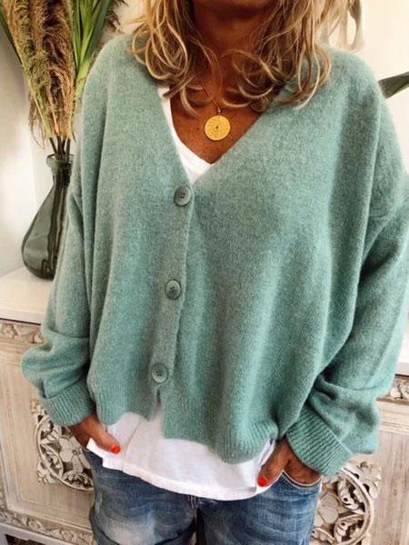 BMC® - Emerald Bliss Strickjacke mit V-Ausschnitt