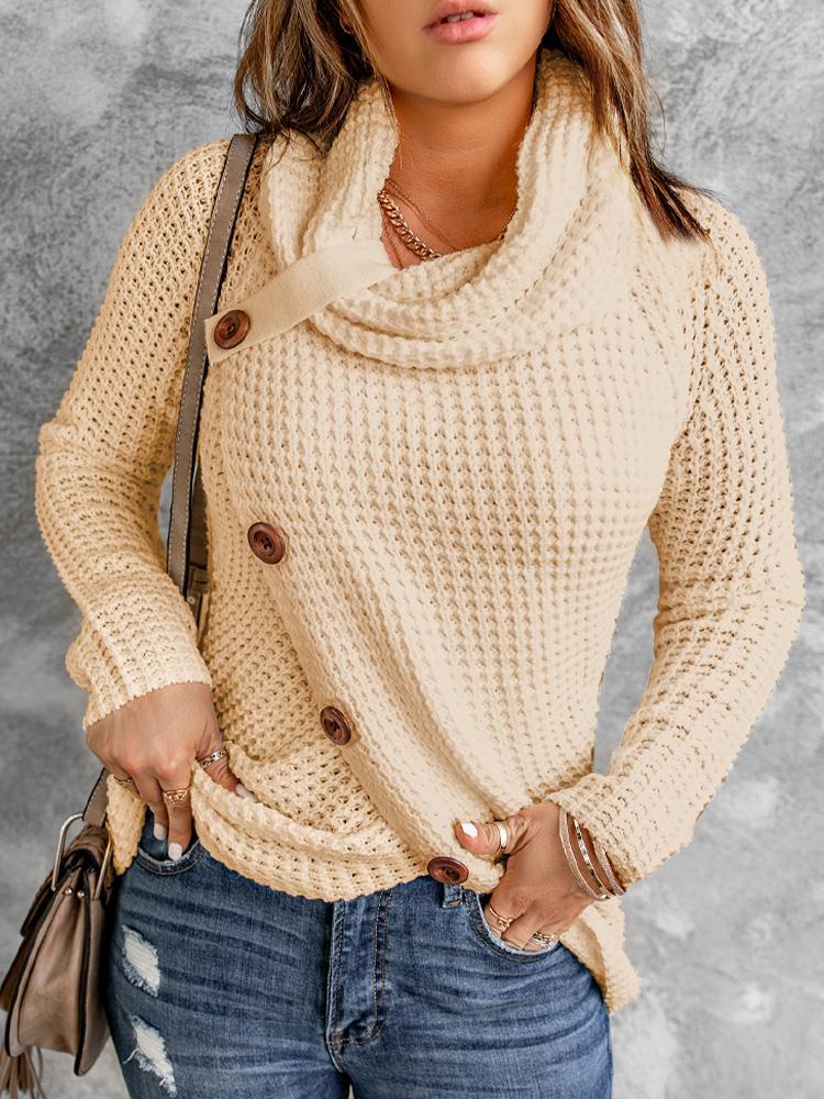 Monci® - Einfarbiger Rollkragenpullover in Apricot